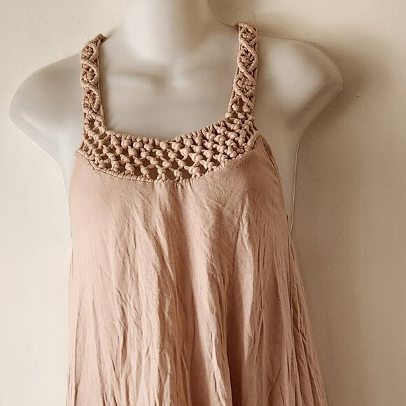 Billabong Dresses & Skirts - Billabong halter sundress sz S crochet shell pink racer back GUC